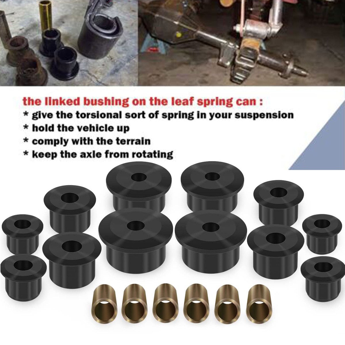 KJ02008BK Rear Spring Shackle Bushing Kit for 1984-1998 Jeep Cherokee XJ 2.2109G KJ02008BK Rear Spring Shackle Bushing Kit for 1984-1998 Jeep Cherokee XJ 2.2109G