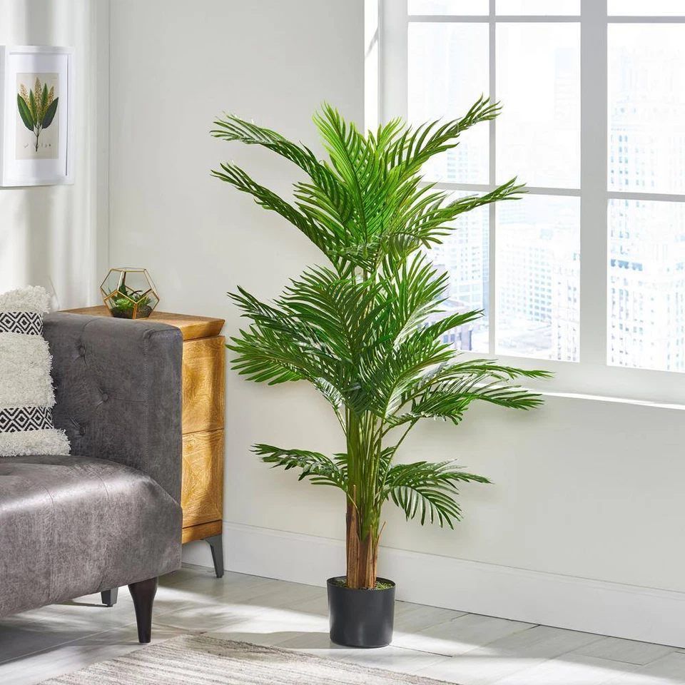 2 Ft. Artificial Palm Tree in Pot, Faux Decorative Plant for Indoor and Outdoor - Image 3 of 4
