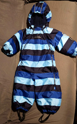 Minymo Boys / Girls Snowsuit Ski Suit Winter One Piece Blue Stripes 12M