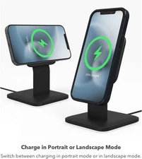 NEW Mophie Snap+ 15W Fast Charge Wireless Charging Stand MagSafe Compatibility