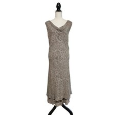 Charter Club Silk Cheetah Print Cowl Neck Sleeveless Maxi Dress Size 18W