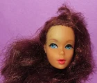 New ListingBarbie Mod Vintage Head Doll Brunette Lashes TLC flawed for custom
