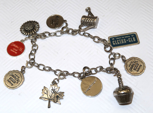 Longaberger Collectors Club Charm Bracelet with 10 Charms all marked Longaberger
