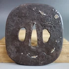 large Tsuba guard ume sliver inlay Japan Samurai Sword fitting Edo
