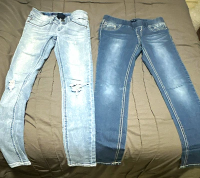 VIGOSS Girls Skinny Jeans: Blue Denim, Light Wash-Size 10 - Image 1 of 4