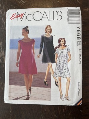 McCall's 7668 UNCUT Sewing Pattern, Misses' Dress, Size C (10-12-14)