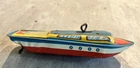 Vintage The Ohio Art Company Tin Wind-Up Cabin Cruiser Boat Toy Litho