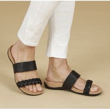 Vionic Jeanne Braided Pink Leather Adjustable Slide Sandals Barbie Women  s US 8