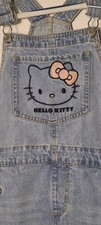 Sanrio Hello Kitty Girls Sz 10 Denim Light Blue Overall Dress