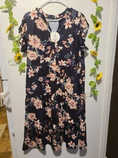 Nwt Anrabess XXL Floral Print Midi Dress