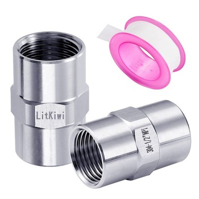 2PCS Stainless Steel 304 Cast Pipe Fittings Coupling,1/2'' Female NPT x 1/2'' F...