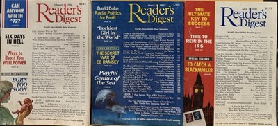 1992 February March April READER S DIGEST MAGAZINE Vintage History Lot Of 3