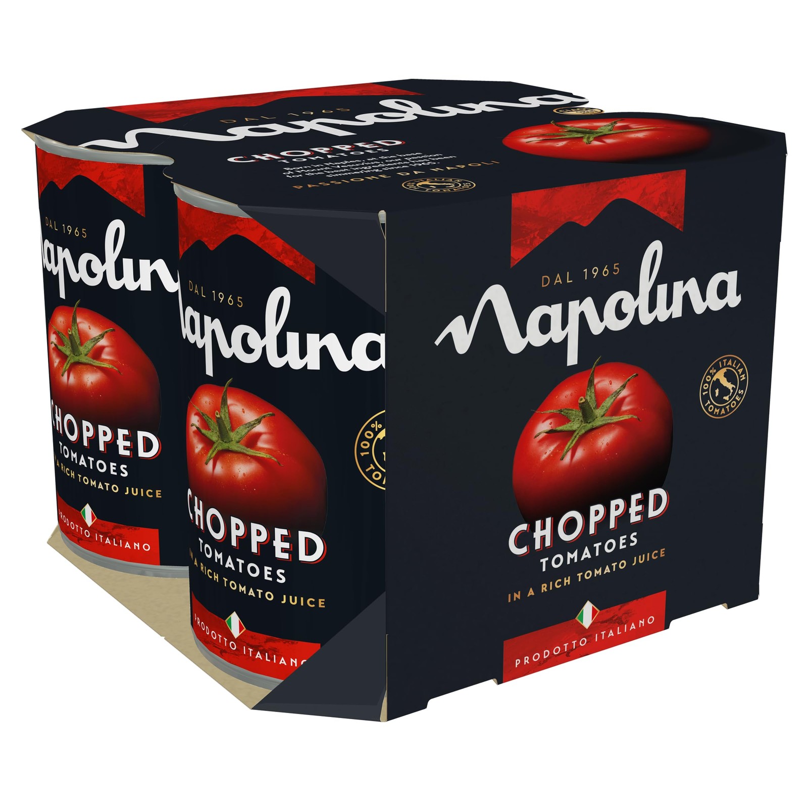 Napolina Chopped Tomatoes, 400 g (Pack of 4) 400 g 4), GR