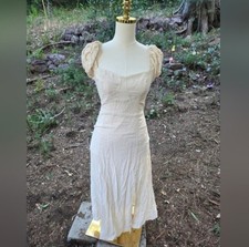 NWT 12th Tribe Light Beige Peasant Cottage Dress Size Medium