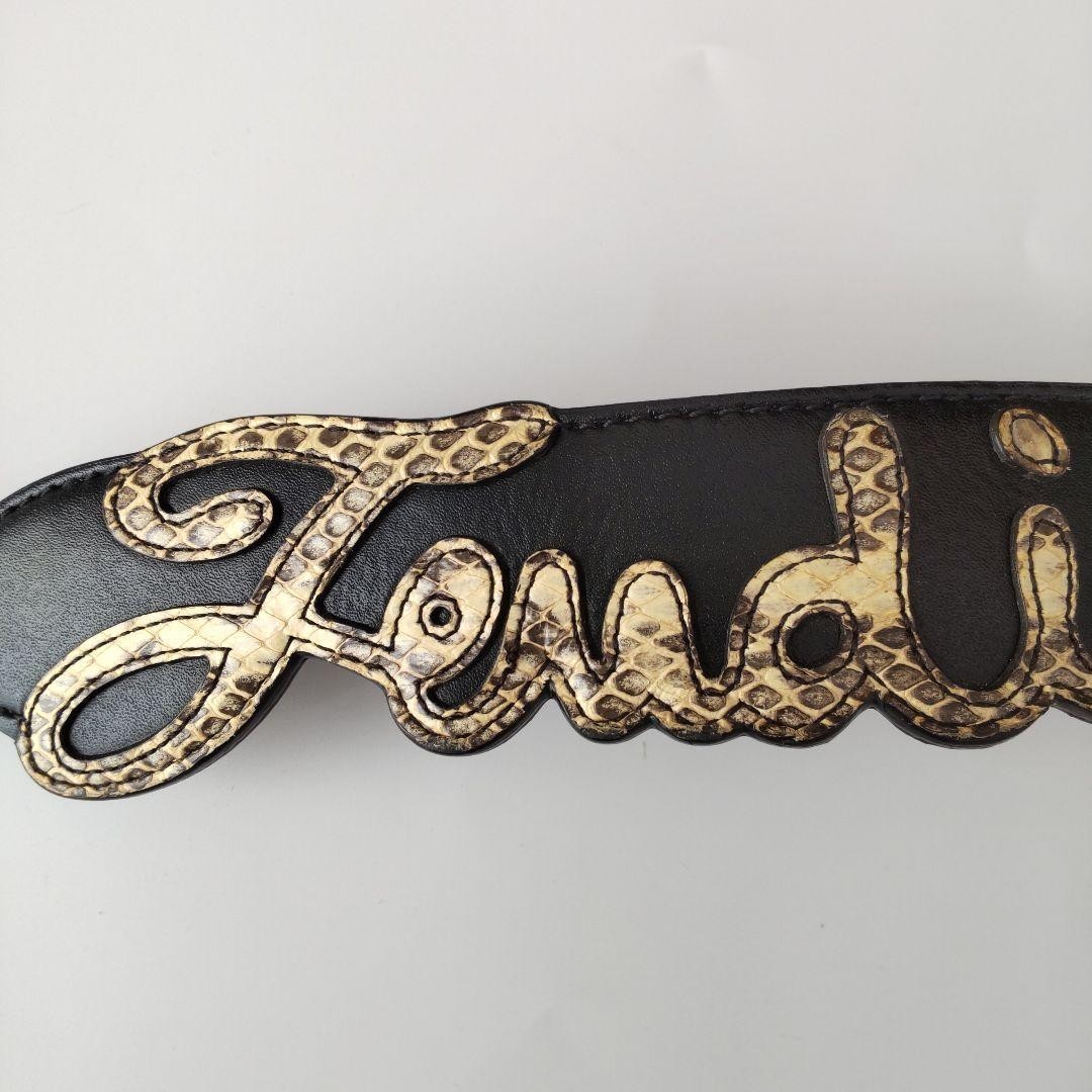 FENDI Strap You Leather Python Heart Logo Bag Cha… - image 4