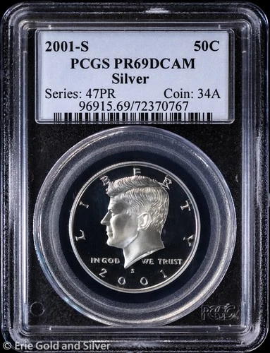 2001-S 50C Silver Proof Kennedy Half Dollar PCGS PR 69 DCAM