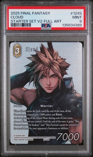 2025 Final Fantasy TCG Starter Set 2025 Vol.2 Cloud Full Art PSA 9