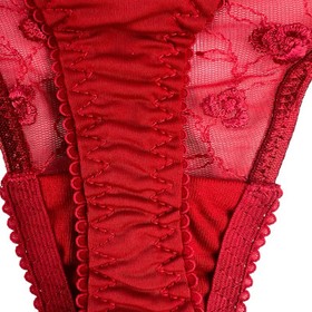 Vintage Thong Panties L Double String Bikini Nylon Sheer Second Skin Shiny Y2K