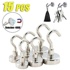 NEW 15 Magnetic Hooks Heavy Duty 25Lbs Strong Magnet Hooks for Kitchen Home