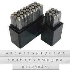 36 Piece Metal Stamping Kit; Uppercase Letters and Numbers; Metal Stamps for ...