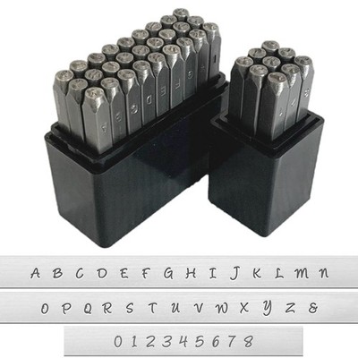 36 Piece Metal Stamping Kit; Uppercase Letters and Numbers; Metal Stamps for ...