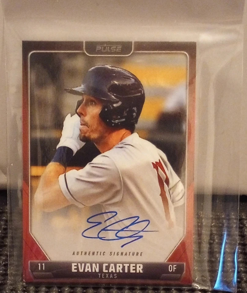 Pulse Evan Carter Texas Rangers 2024 Pulse Authentic Signature Auto /99 #A-ECA