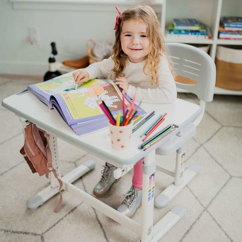 Kids Desk and Chair Set for Ages 3-10 - Picture 2 of 27
