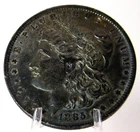 1885-0 MS GEM BU Morgan Silver Dollar MONSTER TONED BEAUTY RADICAL COLOR PQ