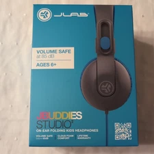 JLab Studio 2 Wired Kids Headphones, Volume Safe, School, Travel, 3.5mm, On-Ear