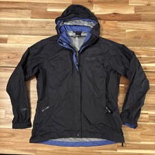 Marmot Hooded Jacket Women Medium Black Rain Full Zip Pockets Hike