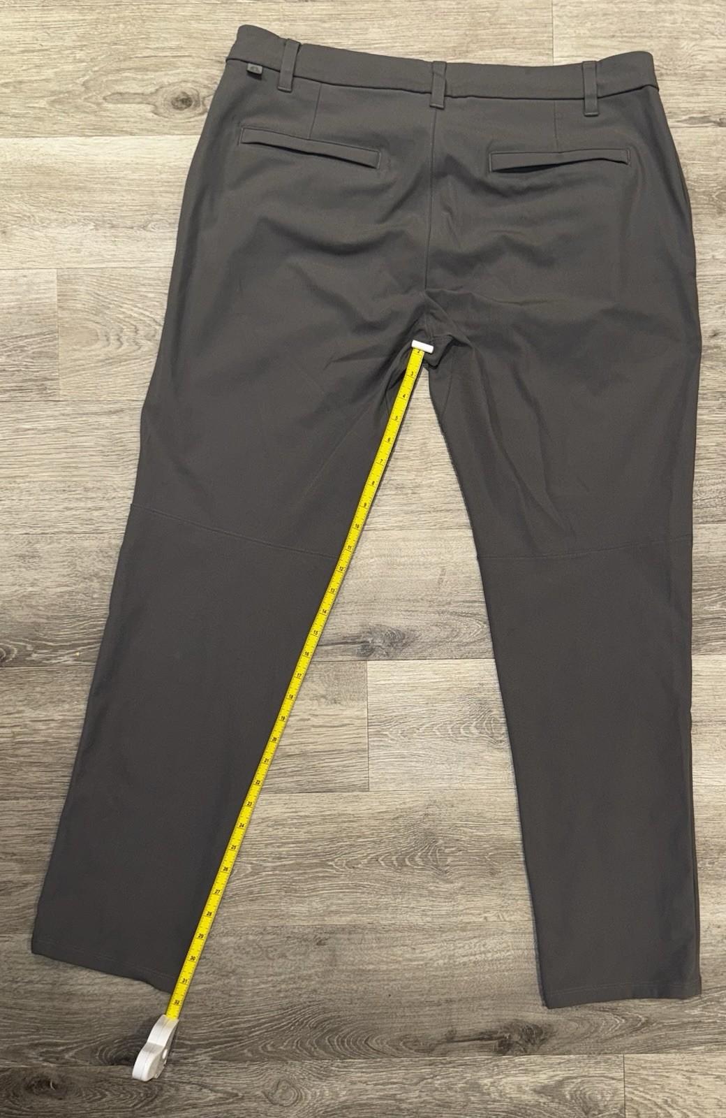 Lululemon Gray Casual Pants Solid Pattern Button … - image 3