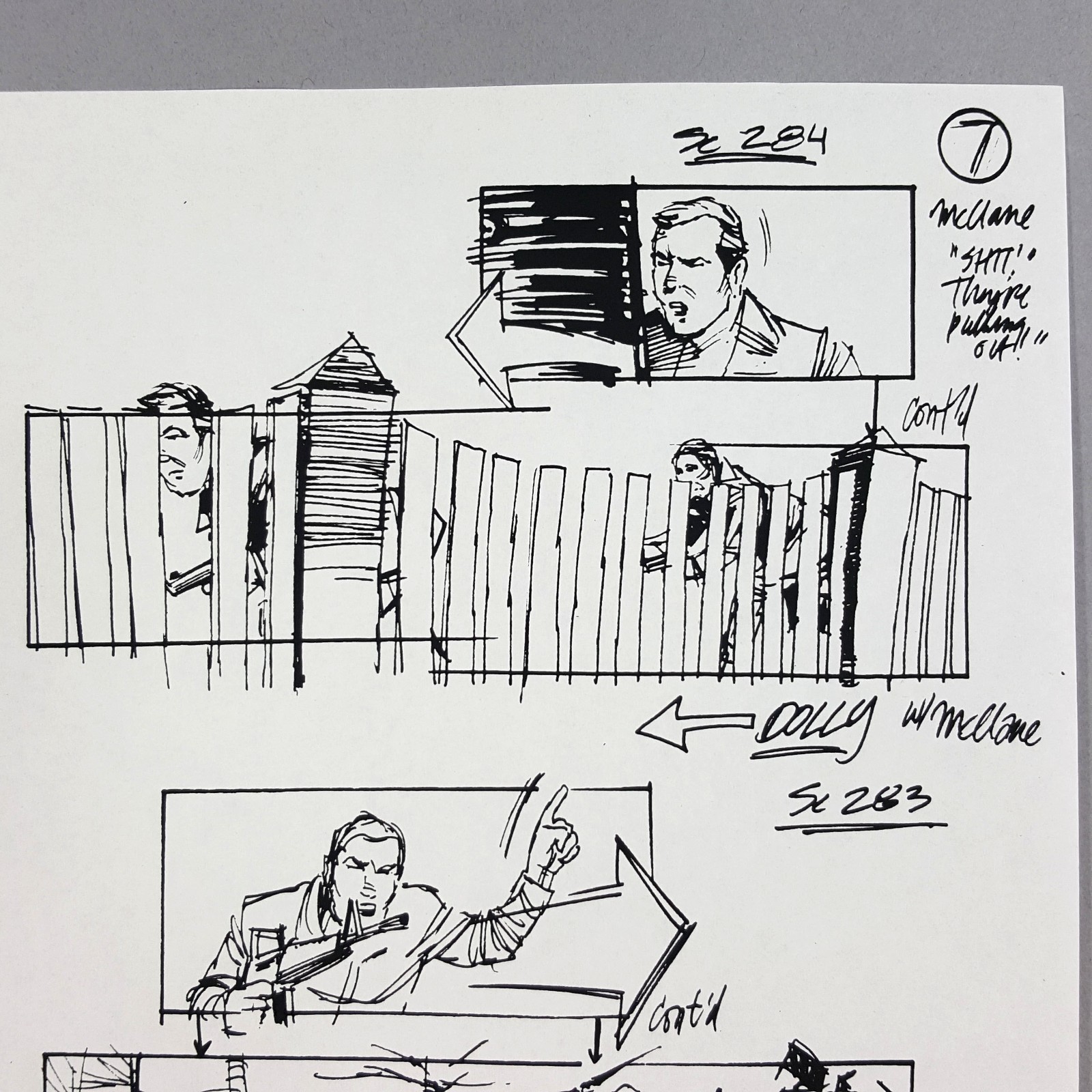 Image 3 of Die Hard 2 - Production Used Storyboard, Bruce Willis Church Shootout Prop 284-7