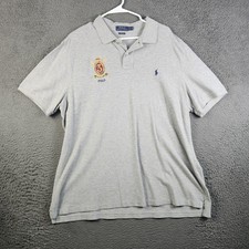 Polo Ralph Lauren Polo Shirt Mens XL Gray Classic Fit Crest 3 Logo Embroidered
