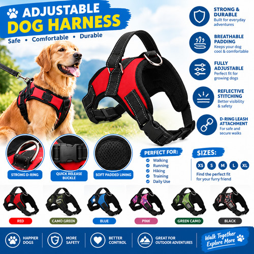 Dog Harness No Pull For Small Medium Large Dogs Anti Pull Strong And Adjustable