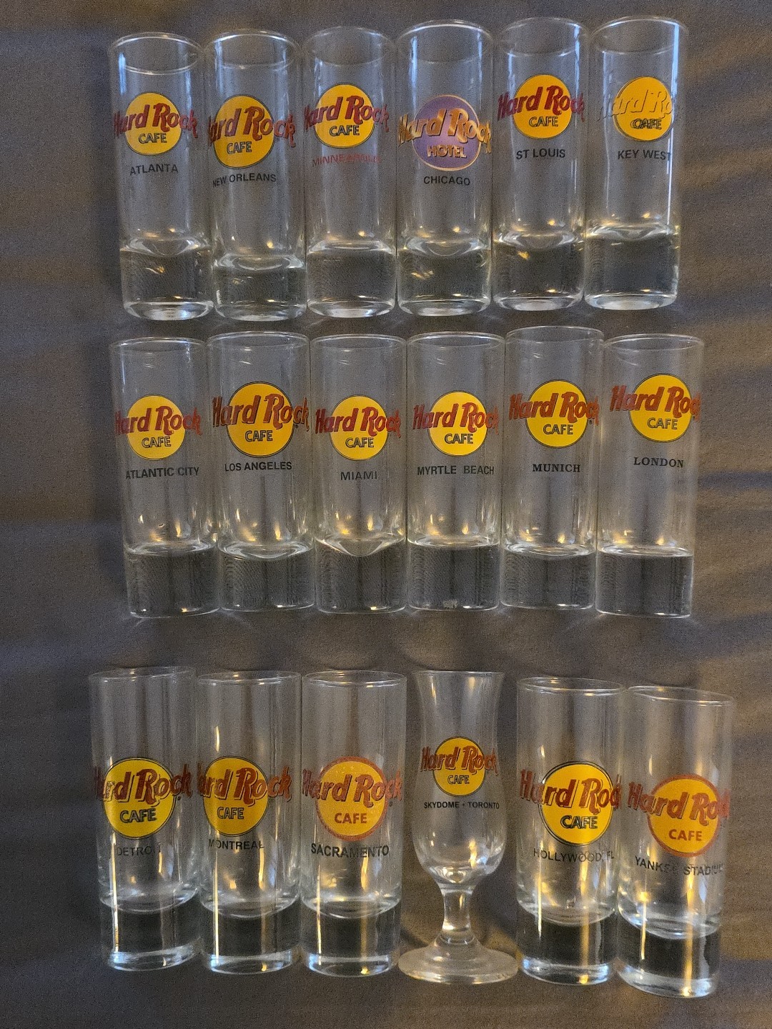Hard Rock Cafe Shot Glasses, Classic Logo, City Editions, And Specialty