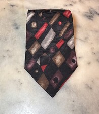 Lucarelli 100% Silk Geometric Abstract Art Deco Tie Made In USA