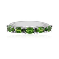 Cavill Diopsid Ring 0,998Ct Ovalschnitt 925 Silber Platinierter Schmuck