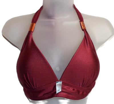 BOUX AVENUE HIMBEERROSA SCHIMMER TRIANGEL BIKINI BH OBERTEIL SCHWIMMEN GRÖSSE 32C