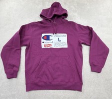 Supreme x Champion Label Hooded Sweatshirt Box Logo Purple Men  s Size Large