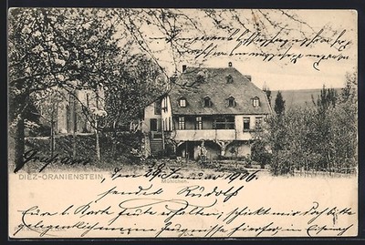 Ansichtskarte Diez-Oranienstein, Partie am Mühlchen 1906 