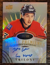 2014-15 Trilogy Hockey Rookie Premieres Level 3 AUTO Johnny Gaudreau /49 Flames