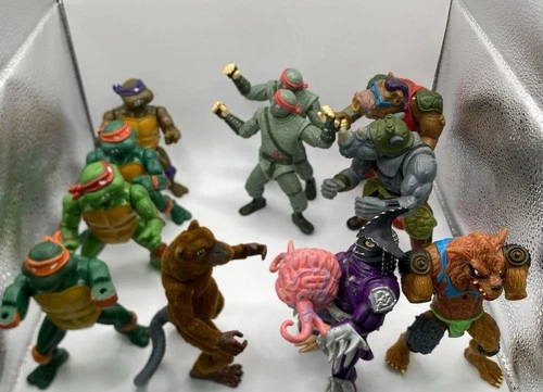 Vintage teenage mutant ninja turtles Used toys lot Of 11 Plus Brain 1990’s Shred