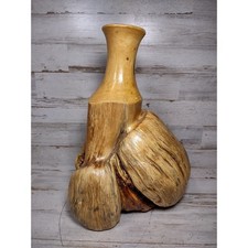 Big Sky Carvers Rustic Natural Carved Driftwood Wood Dry Vase Decorative Montana