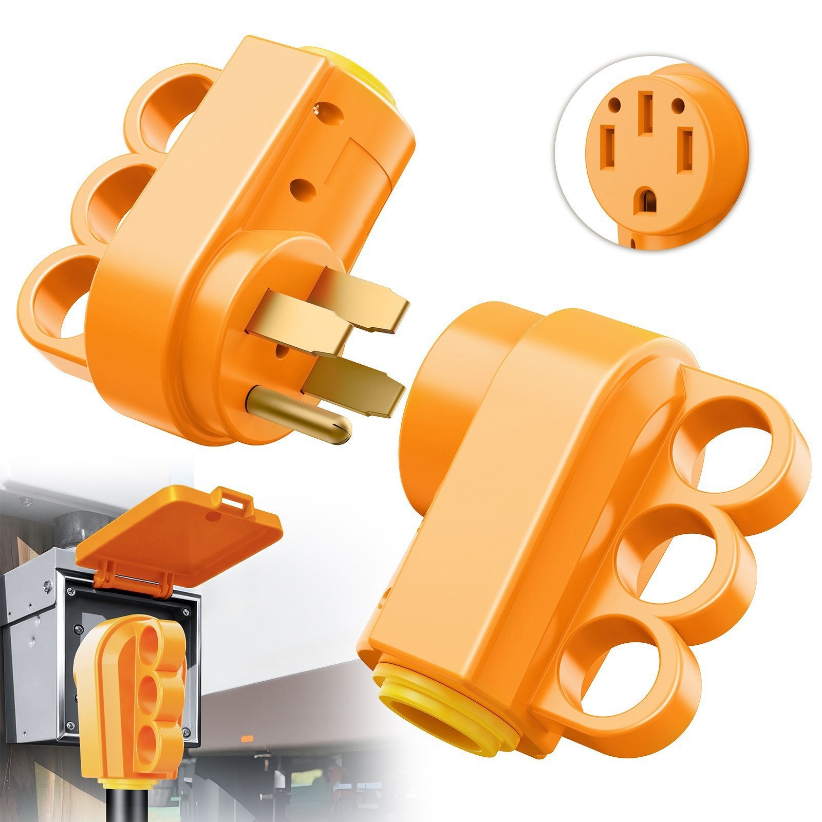 14-50P/50R 50A RV Power Cord Plug Male Female Replacement Socket Plug RV Camper