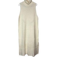 ASOS DESIGN Sweater Midi Dress Cream Women's Size 14 Knitted Sleeveless NWT