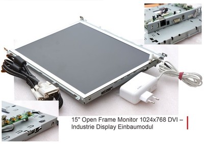 OPEN FRAME DISPLAY 15'' 38,1 cm 1024x768 LCD INDUSTRIE KIOSK POS AUTOMATEN OEM MY