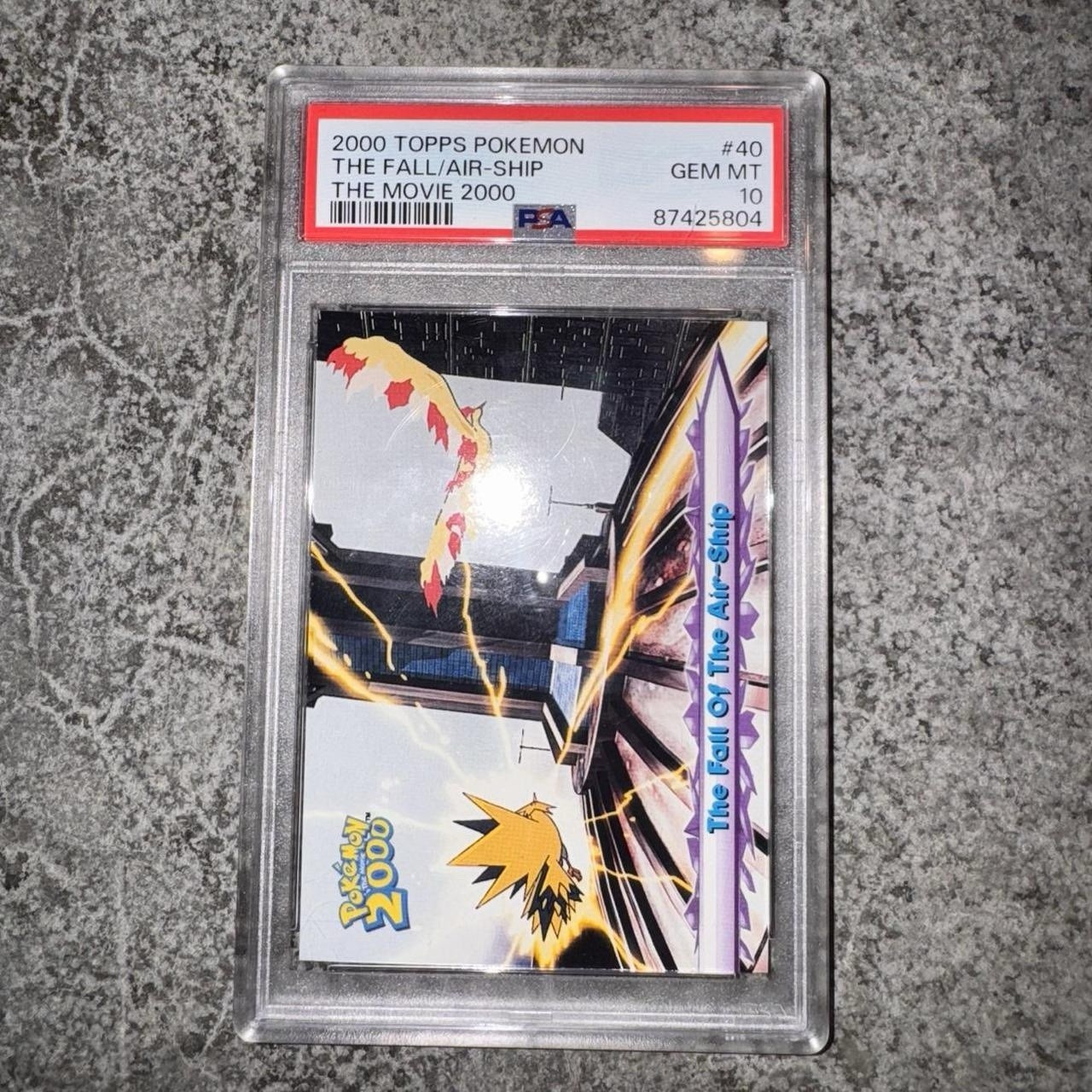 Pokémon Topps Card, The Fall of the Air-Ship PSA 10 Gem Mint, The Movie 2000 #40
