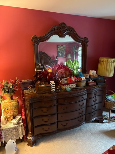 Dresser with Mirror - Cherry Wood Dresser with Mirror