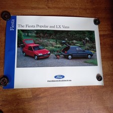 RARE 1980s 'FORD' EX DEALERSHIP GARAGE POSTER...FIESTA POPULAR AND LX VANS