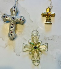 Lot Of 3 Cross Ornaments
